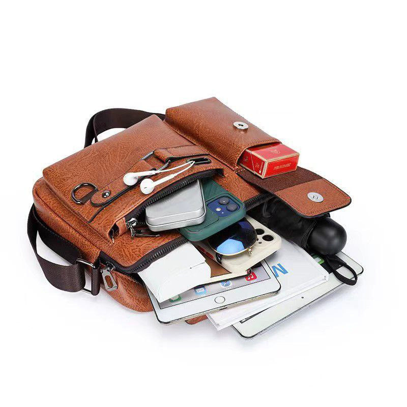 Men leather shoulder bag