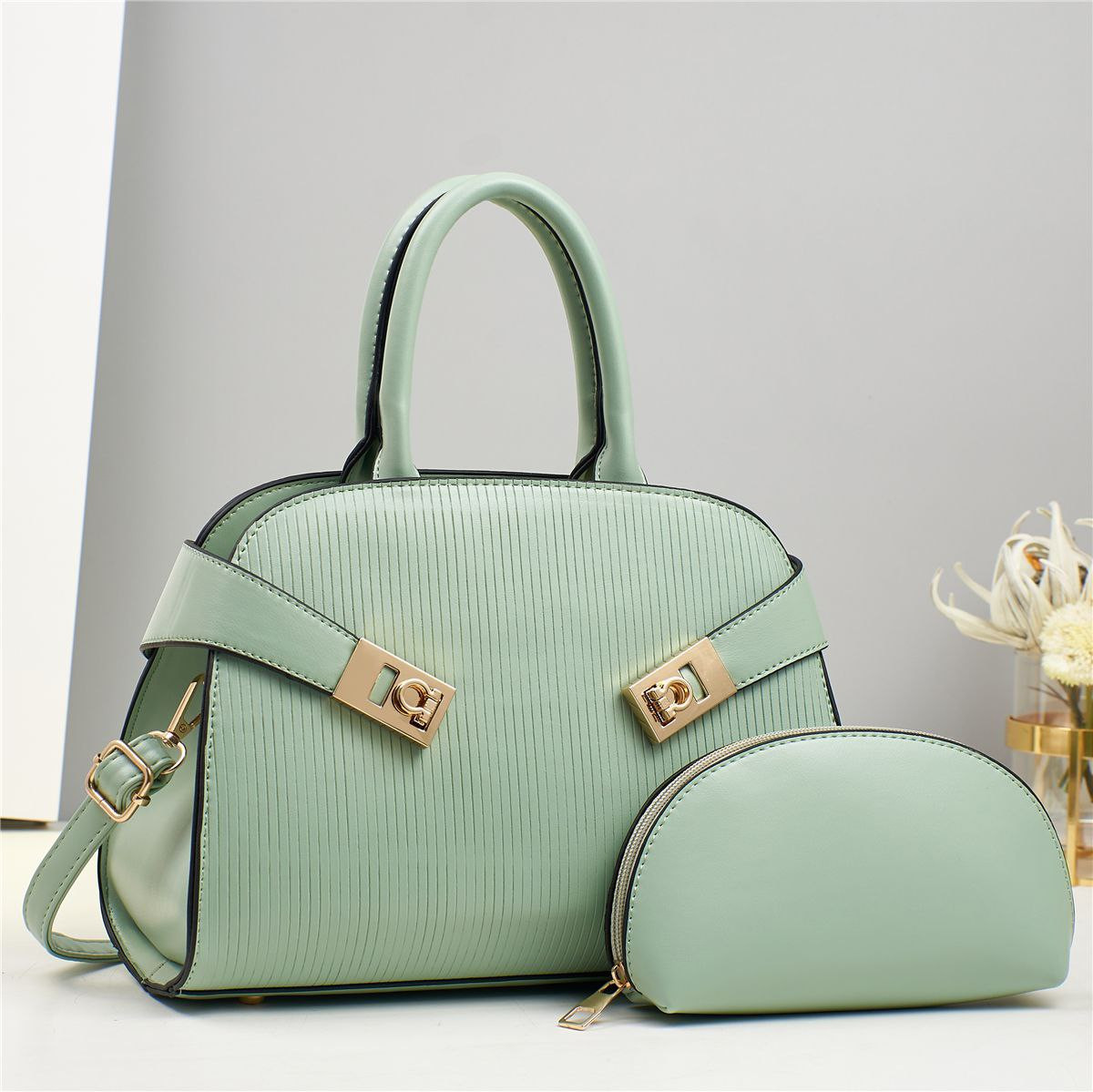 Elegant Ladies Handbag Set with Mini Purse