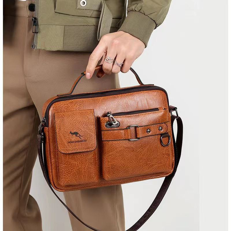 Men leather shoulder bag