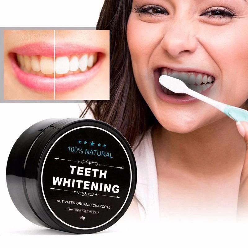 Activated charcoal teeths whitening powder